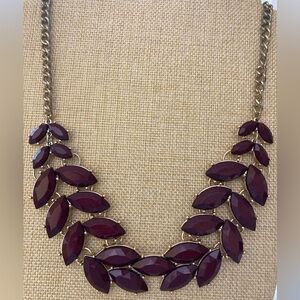 Maroon Bib‎ Statement Necklace